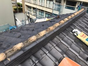 いぶし瓦葺直し工事